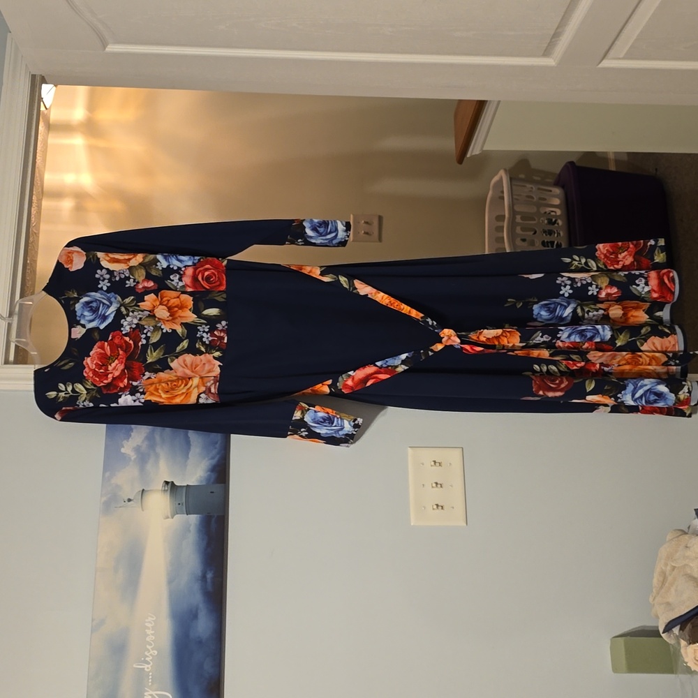 Shein curve 2xl flower print dress.
